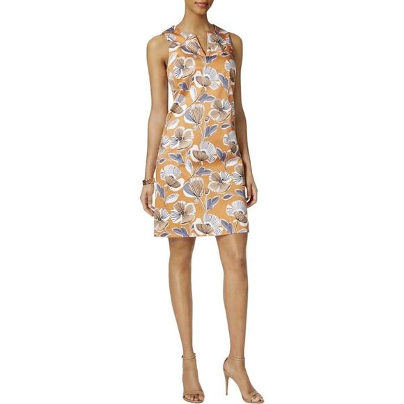 Nine West Dresses & Skirts - Nine West Floral Orange Sheath Dress Small Size 4